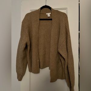 HM ribbed camel cardigan size small